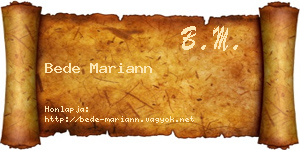Bede Mariann névjegykártya