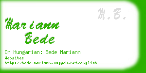 mariann bede business card